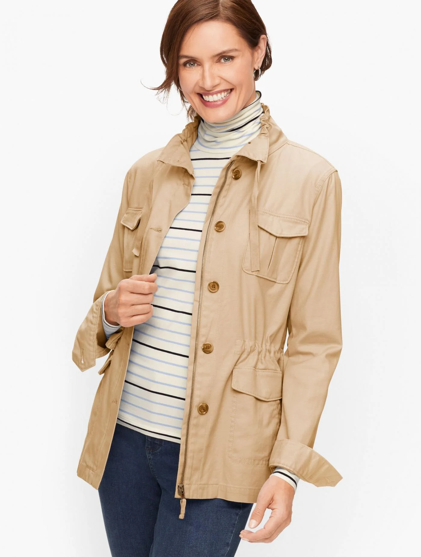 Jackets and Outerwear | Twill Field Jacket LT FAWN &#8211; Talbots Womens