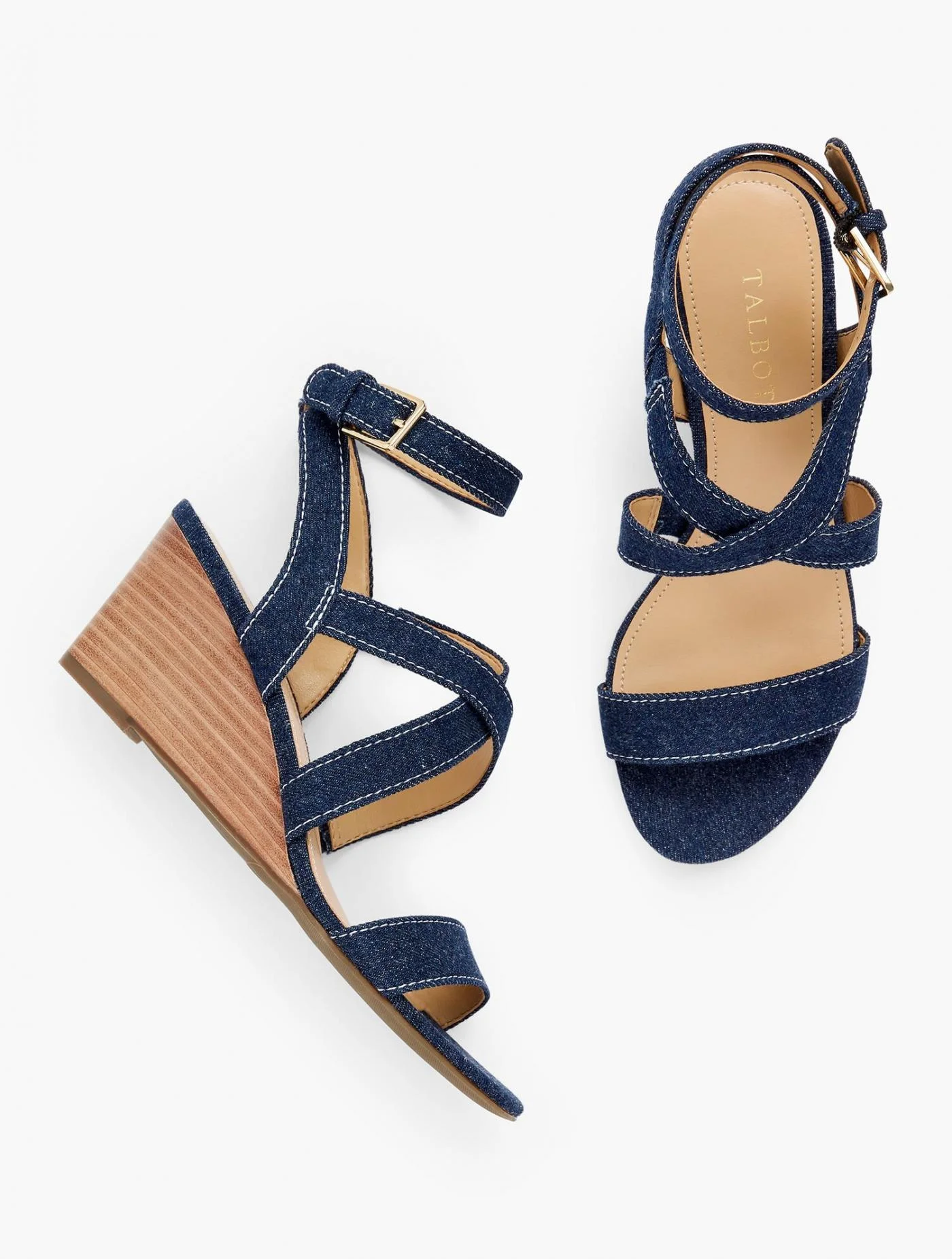 Heels | Royce Strappy Wedges &#8211; Denim DARK DENIM &#8211; Talbots Womens