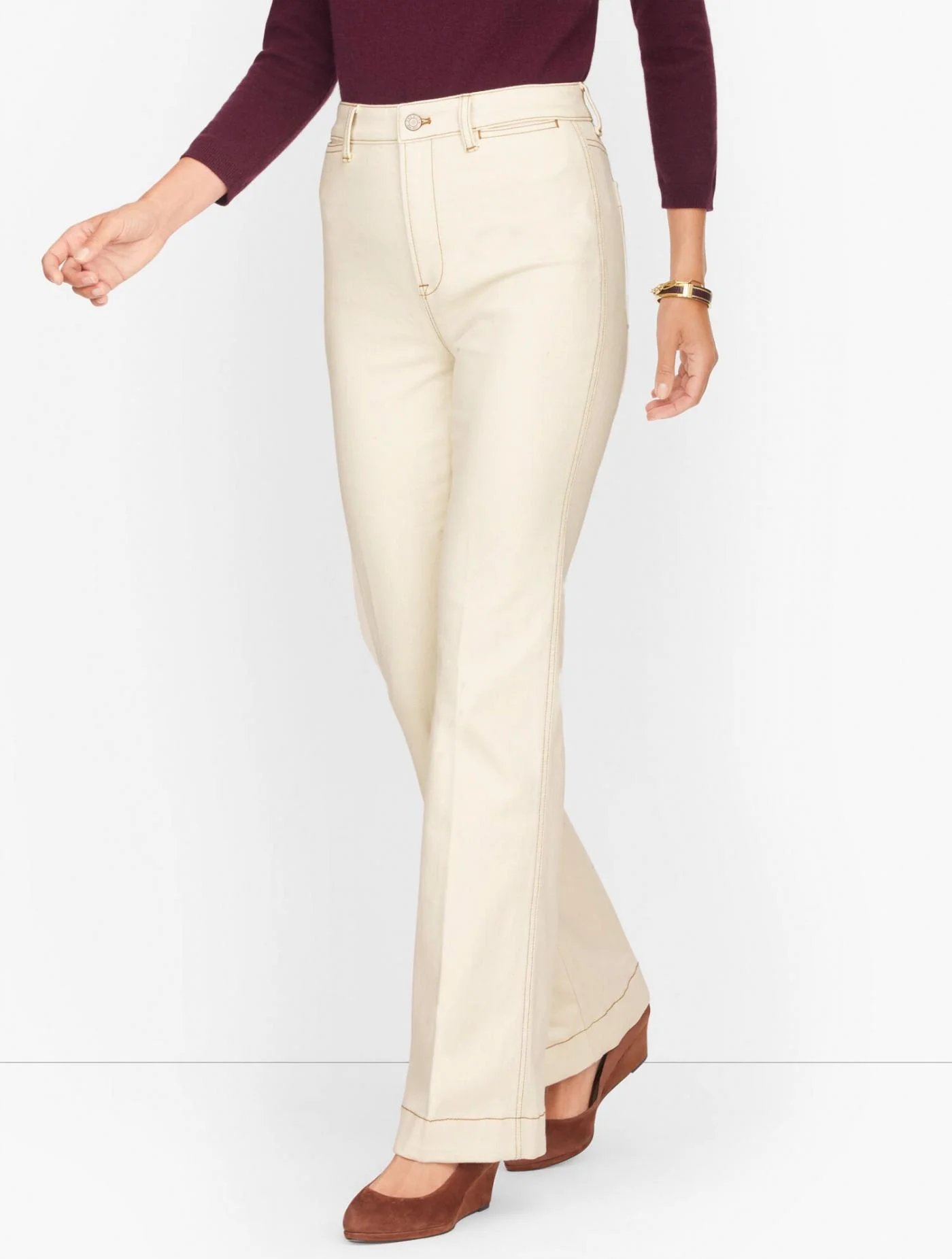 Jeans | Flare Jeans &#8211; Seeded Denim NATURAL &#8211; Talbots Womens