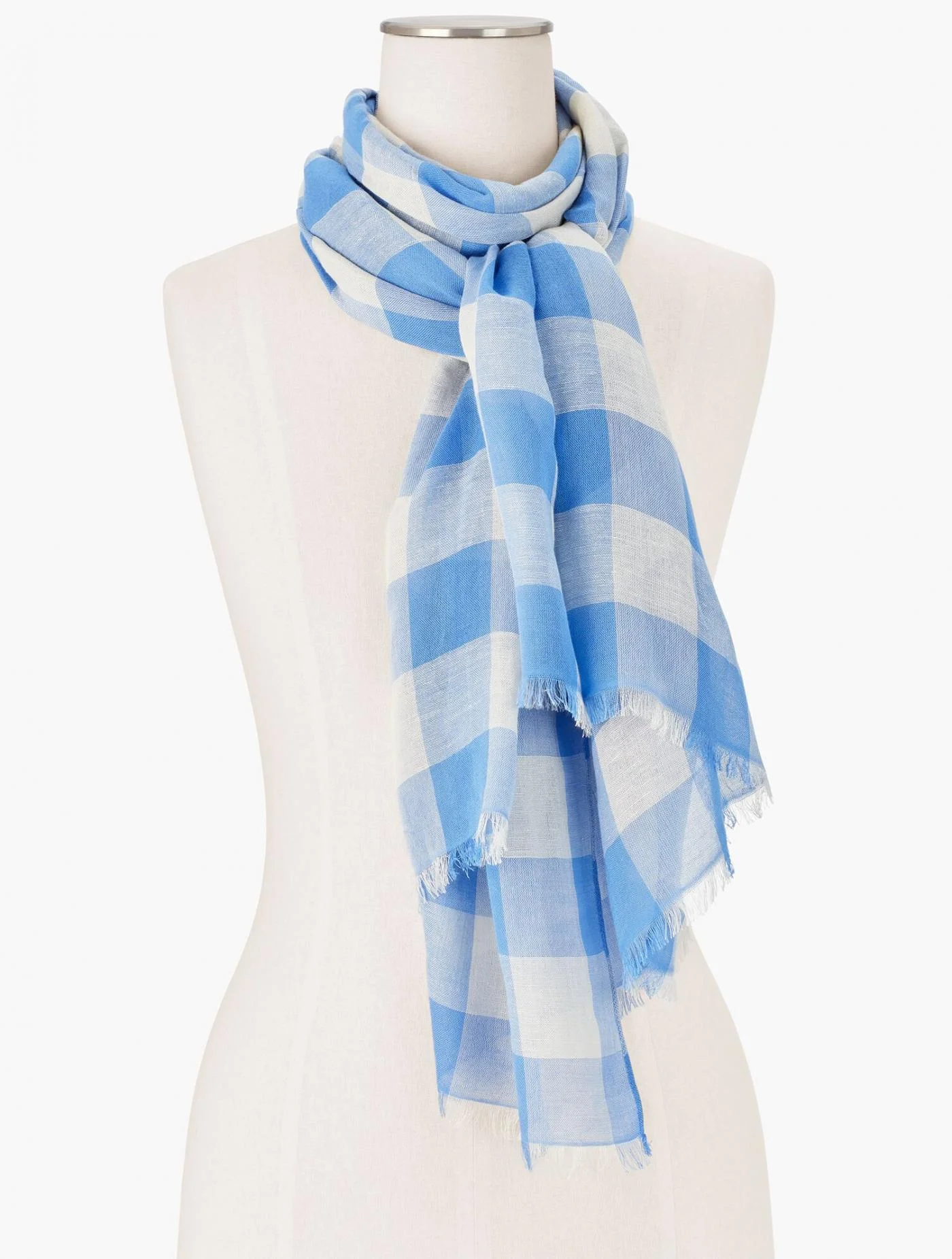 Scarves | Spring Gingham Oblong Scarf BLUE WAVE MULTI &#8211; Talbots Womens