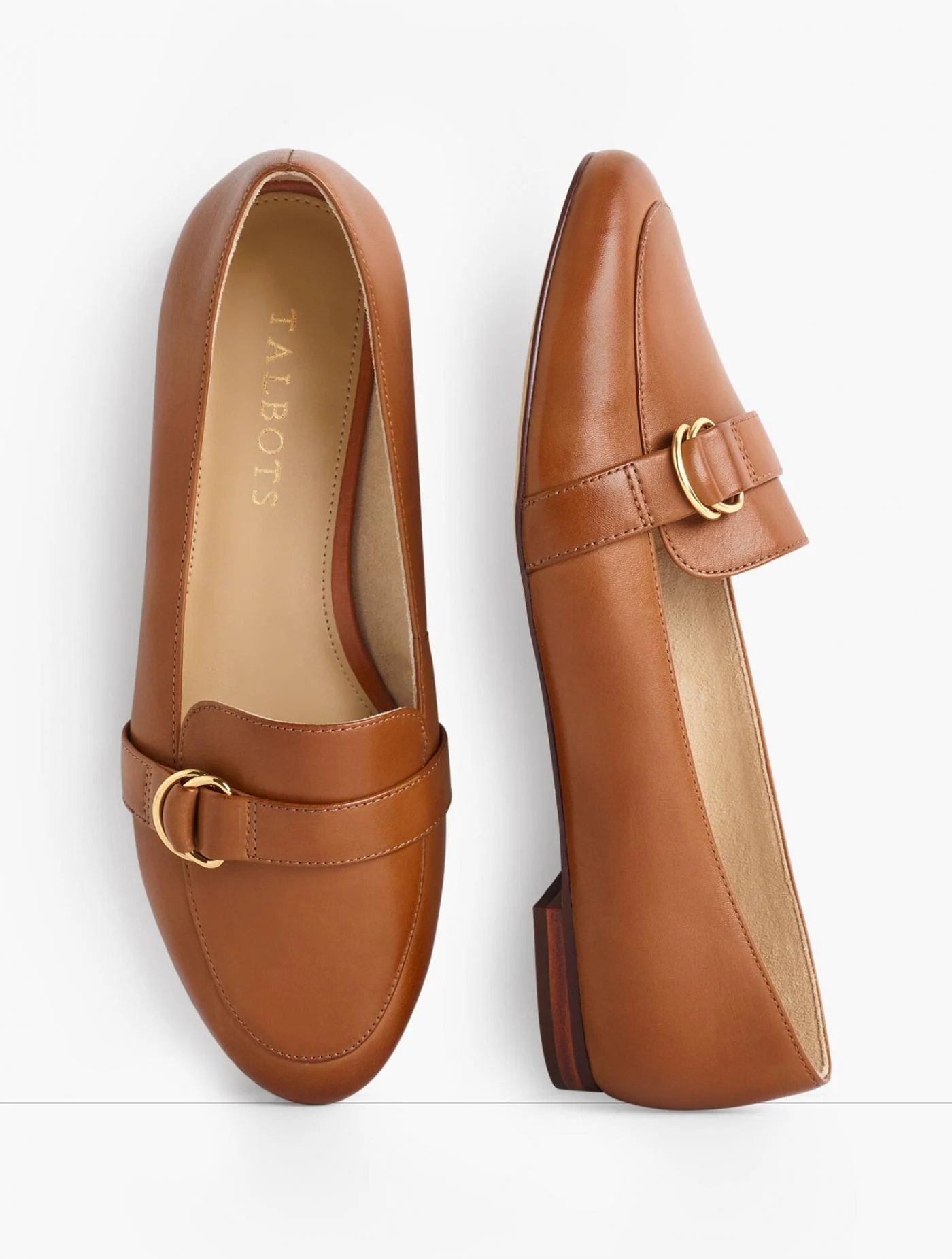 Flats | Ryan D-Ring Loafers &#8211; Leather PECAN BROWN &#8211; Talbots Womens