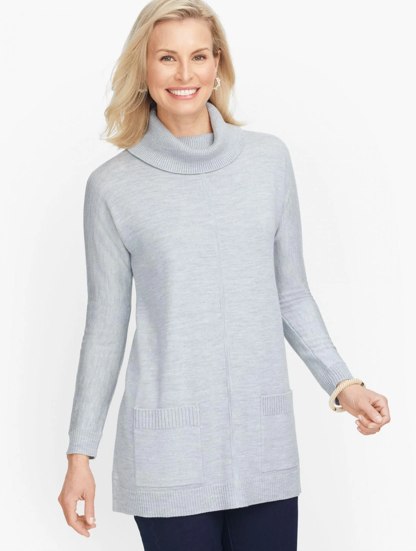 Sweaters | Soft Merino Tunic GREY SKY HEATHER &#8211; Talbots Womens