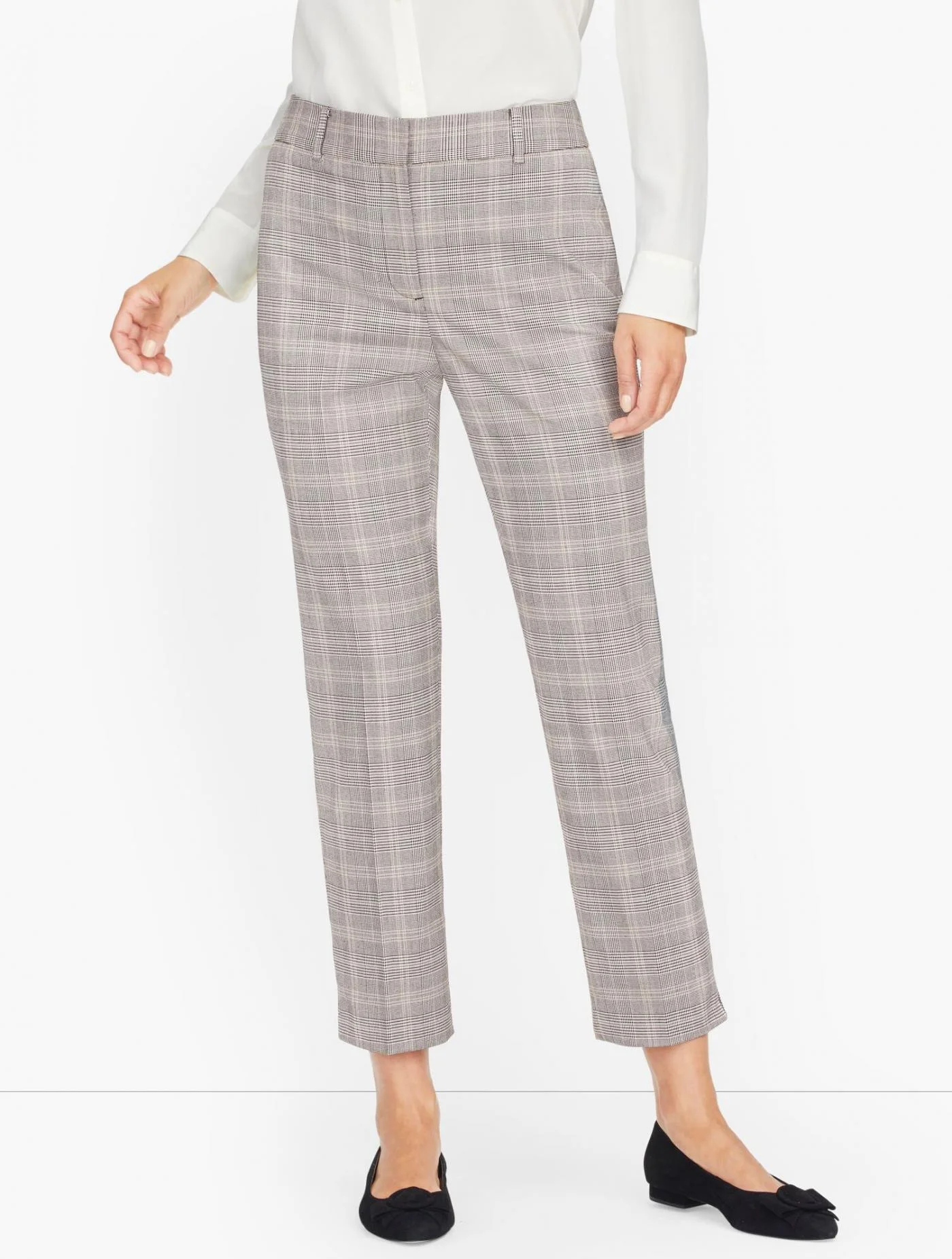 Pants | Talbots Glen Plaid Slim Ankle Pants BLACK/WHITE/TAN &#8211; Talbots Womens