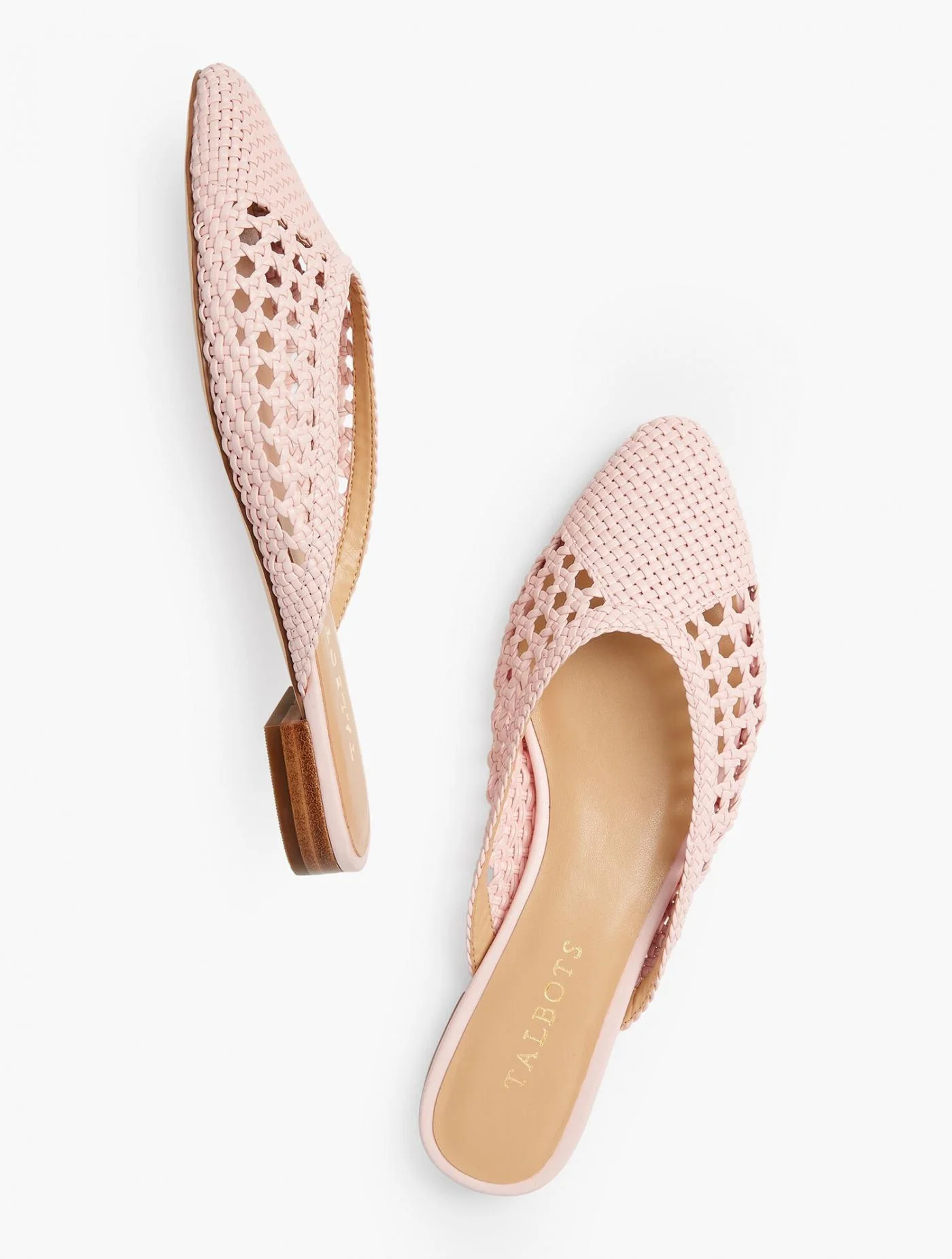 Flats | Edison Woven Mules CORAL BUFF &#8211; Talbots Womens