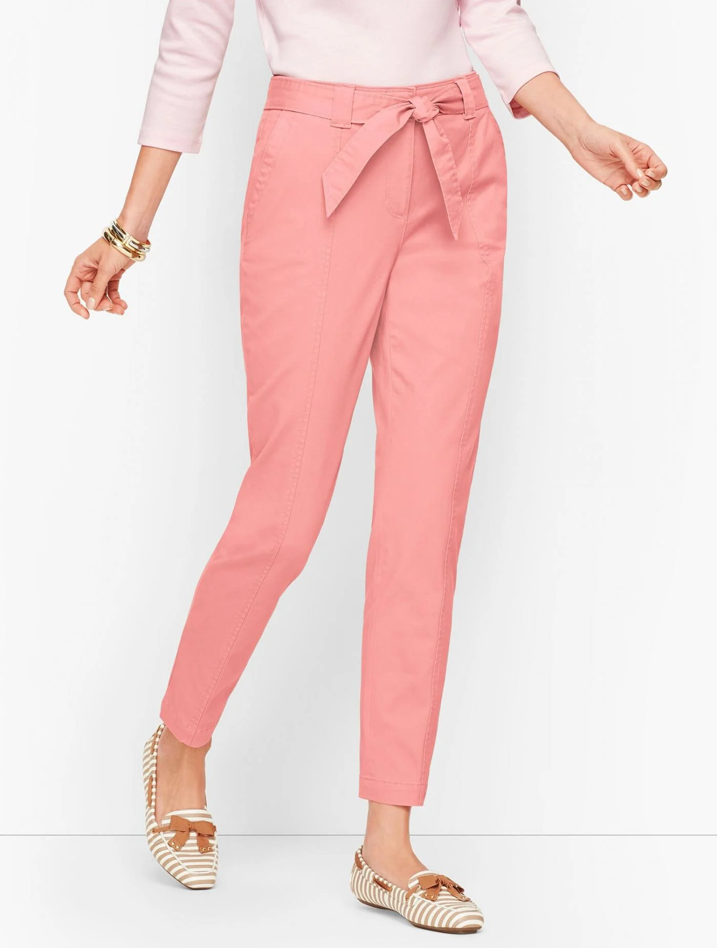 Pants | Tie Waist Chinos DUSTY PEACH &#8211; Talbots Womens