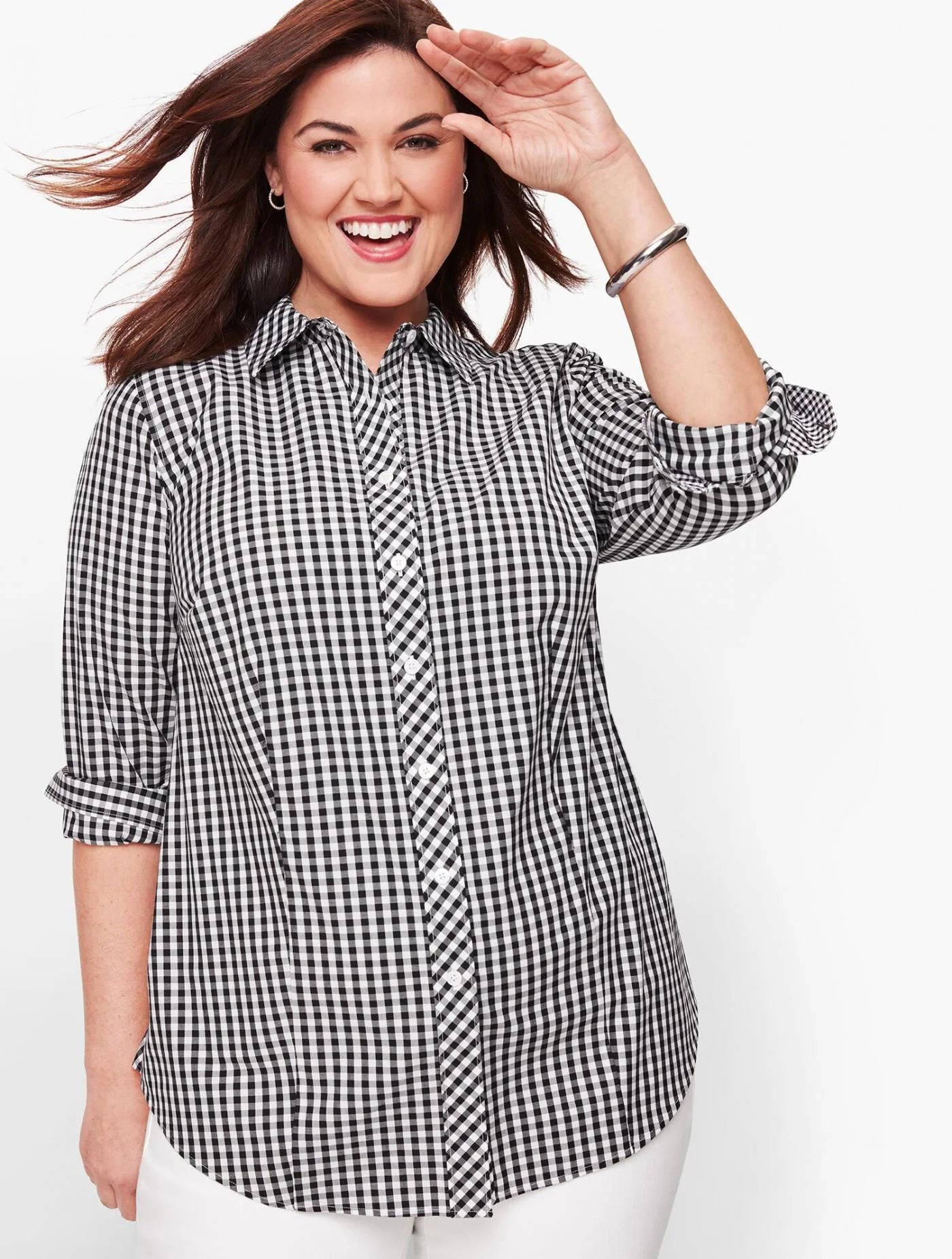 Blouses and Shirts | Perfect Shirt &#8211; Gingham  BLACK/WHITE &#8211; Talbots Womens