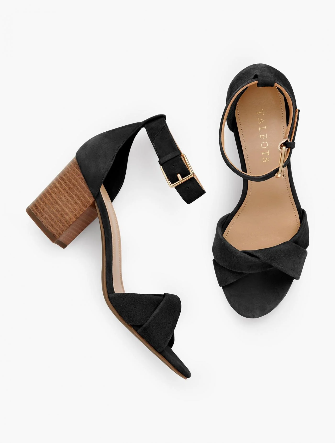 Heels | Beatrice Twist Strap Sandals BLACK &#8211; Talbots Womens