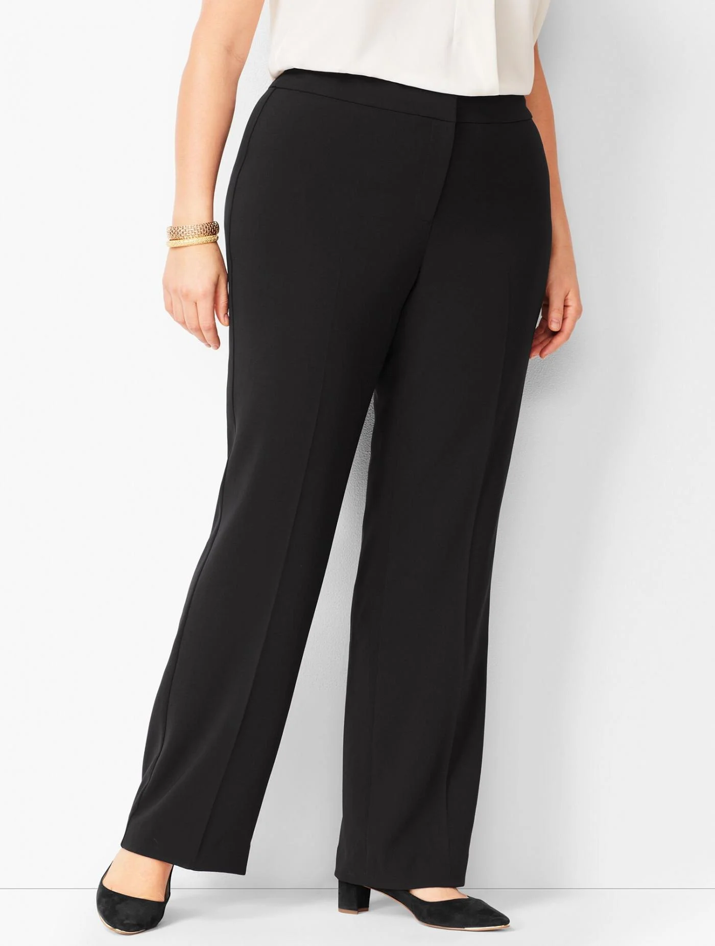 Pants | Easy Travel Wide-Leg Pants BLACK &#8211; Talbots Womens