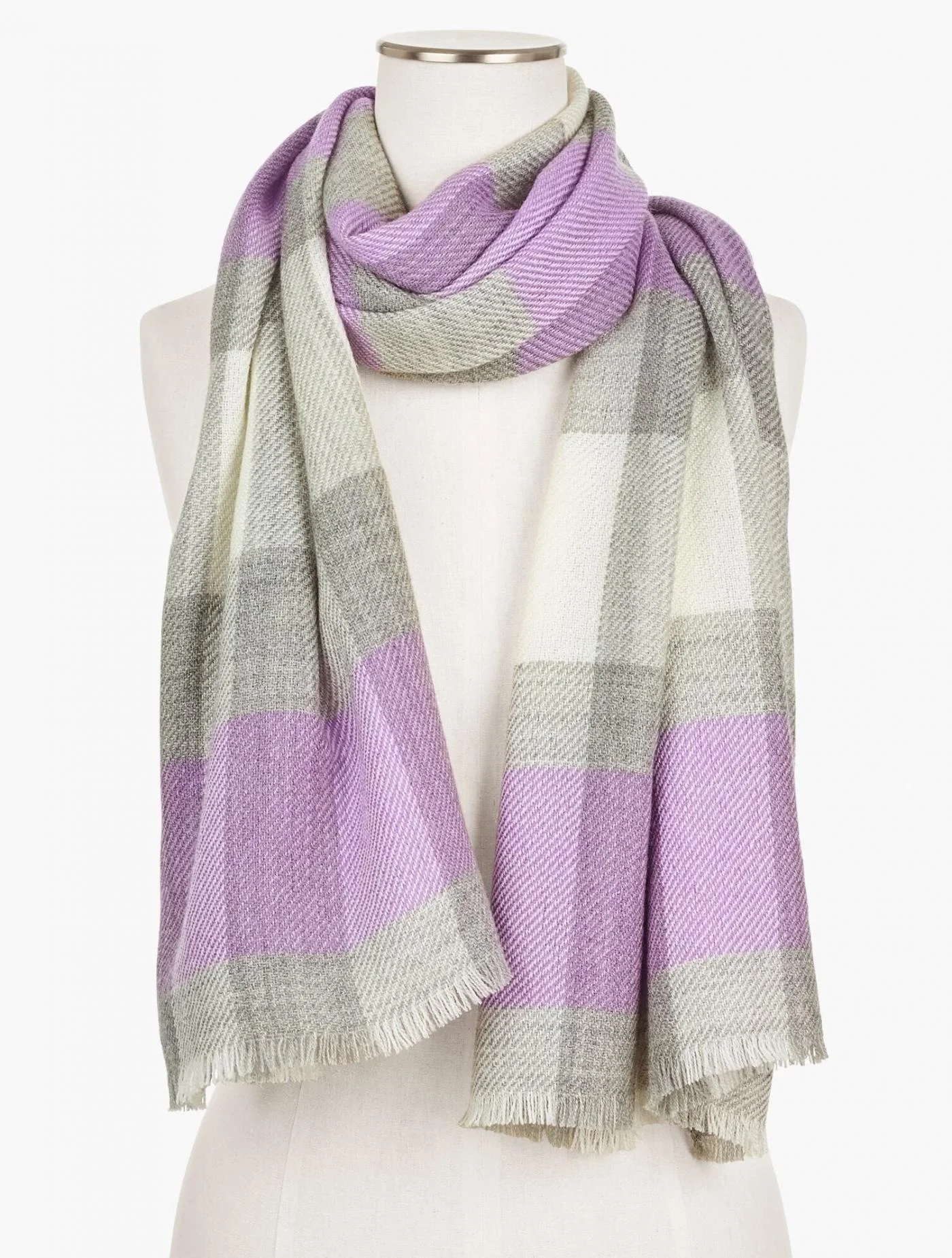 Scarves | Buffalo Plaid Oblong Scarf GREY SKY MULTI &#8211; Talbots Womens